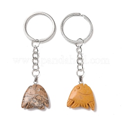 Fish Natural Gemstone Keychain&nbsp;KEYC-G055-02P