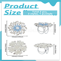 2Pcs 2 Styles Flower Resin Scarf Clips&nbsp;AJEW-LP0002-08