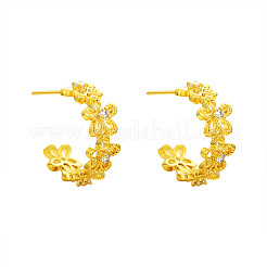 Brass Micro Pave Cubic Zirconia Stud Earrings for Women&nbsp;FS-WGFF20D-01