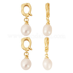 4Pcs Natural Cultured Freshwater Pearl Pendant&nbsp;PALLOY-TAC0176