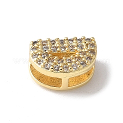 Brass Micro Pave Clear Cubic Zirconia Initial Multi-strand Links&nbsp;KK-S520-01G-04