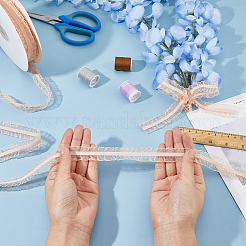 15 Yards Polyester Ruffled Elastic Lace Trim&nbsp;OCOR-WH0088-81C