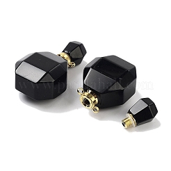 Natural Obsidian Perfume Bottle Pendants&nbsp;G-Q163-10G-05