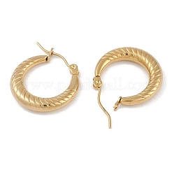 PVD Vacuum Plating 201 Stainless Steel Textured Hoop Earrings&nbsp;EJEW-I309-53A-G