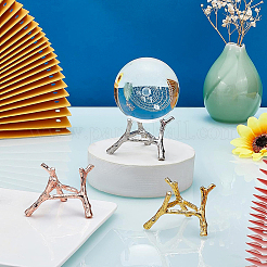 3Pcs 3 Colors Branch Crystal Ball Display Stand Alloy Metal Base&nbsp;ODIS-BC0001-09