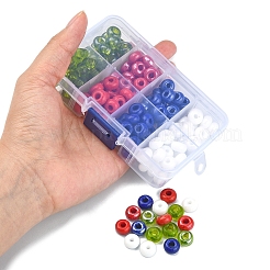 160Pcs 8 Style Opaque & Transparent Colours Glass Round Beads&nbsp;SEED-YW0002-05