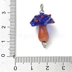 304 Stainless Steel with Handmade Bumpy Lampwork Pendants&nbsp;LA-CBA4231-01E-P