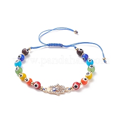 10Pcs 10 Style Lampwork Evil Eye Braided Bead Bracelets Set&nbsp;BJEW-JB08874