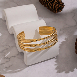 Elegant 304 Stainless Steel Multi-Layer Cuff Bangles for Women&nbsp;ZS0773