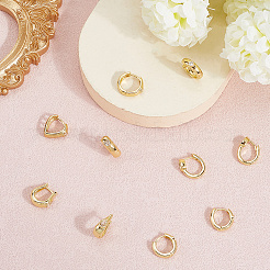 5 Pairs 5 Style Brass Micro Pave Clear Cubic Zirconia Hoop Earrings&nbsp;EJEW-BBC0002-02