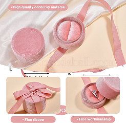 2Pcs Round Velvet Ring Boxes & Pendant Boxes Sets&nbsp;VBOX-CA0001-04B