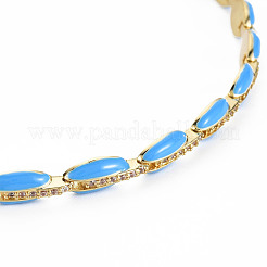 Brass Micro Pave Cubic Zirconia Link Tennis Necklaces for Women&nbsp;NJEW-T013-01G-02