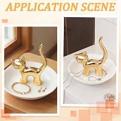 1Pc Cat Shape Ceramic Jewelry Decorative Plates&nbsp;ODIS-BBC0001-11A