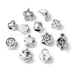 60Pcs 12 Style Tibetan Style Alloy European Beads&nbsp;TIBEB-FS0001-05