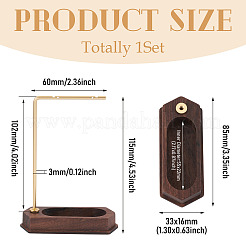 Iron L Shaped Dangle Earring Display Stands with Wooden Trays&nbsp;EDIS-TAC0003-01