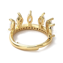 Cubic Zirconia Crown Adjustable Rings&nbsp;RJEW-Q777-10G-03