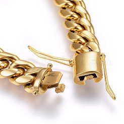 Ion Plating(IP) 304 Stainless Steel Curb Chains Bracelets&nbsp;BJEW-E346-33G