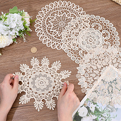 4Pcs 4 Styles Polyester Lace Coaster&nbsp;AJEW-CY0002-07B