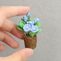Resin Rose Potted Plant Miniature Ornaments&nbsp;PW-WG722C9-01
