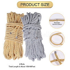 2Pcs 2 Colors Polyester Twisted Cord&nbsp;DIY-CA00001