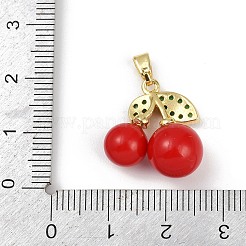 Brass Micro Pave Cubic Zirconia Pendants&nbsp;KK-R226-02G