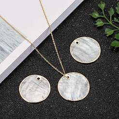 Natural Capiz Shell Pendants&nbsp;SHEL-T012-07A