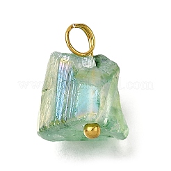 Electroplated Natural Quartz Nuggets Charms&nbsp;PALLOY-JF04371-01