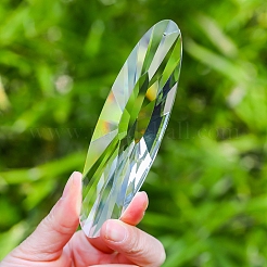 Oval K9 Glass Flower Suncatchers for Garden Outdoor Hanging Decorations&nbsp;PW-WG54667-01