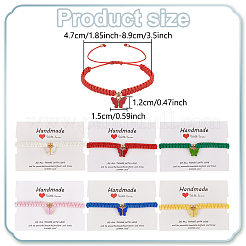 7Pcs 7 Colors Alloy Acrylic Butterfly Charm Bracelets Set&nbsp;BJEW-AN0001-79