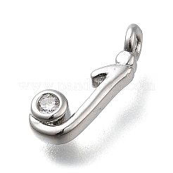 Brass Micro Pave Cubic Zirconia Pendants&nbsp;KK-B132-12P-J