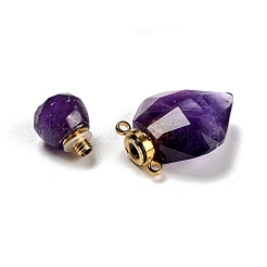 Natural Amethyst Perfume Bottle Pendants&nbsp;G-D058-11G-07