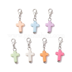 Acrylic Cross Pendant Decorations&nbsp;HJEW-JM03778-02