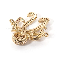 Brass Micro Pave Cubic Zirconia Links Connectors&nbsp;ZIRC-L090-040G