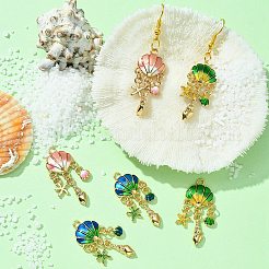 6Pcs 3 Colors Alloy Enamel Pendants&nbsp;ENAM-YW0003-79
