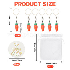 Opaque Resin Carrot Pendant Keychains&nbsp;KEYC-CA00009