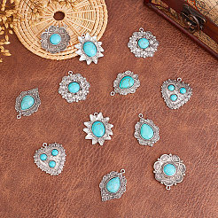 12Pcs 6Style Tibetan Style Alloy Pendants&nbsp;PALLOY-PH0001-73AS-RS