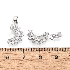 Brass Micro Pave Clear Cubic Zirconia Pendants&nbsp;KK-N259-12P