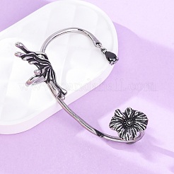 316 Surgical Stainless Steel Black Cubic Zirconia Cuff Earrings&nbsp;EJEW-E300-27AS-02