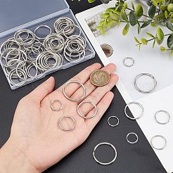 80Pcs 4 Style Iron Split Key Rings&nbsp;IFIN-NB0001-47