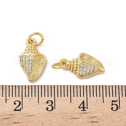 Brass Micro Pave Cubic Zirconia Charms&nbsp;KK-D502-26F-G