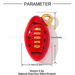 304 Stainless Steel Enamel Pendants&nbsp;STAS-OY002-99G