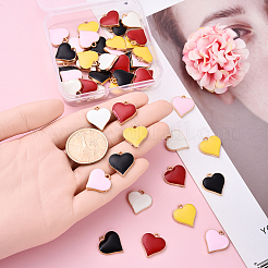 55Pcs 5 Colors Alloy Enamel Pendants&nbsp;ENAM-YW0005-64