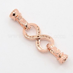 CZ Jewelry Findings Brass Micro Pave Cubic Zirconia Fold Over Clasps&nbsp;ZIRC-M013-01RG-NR