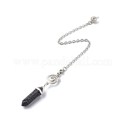Natural Lava Rock Pointed Dowsing Pendulums&nbsp;PALLOY-JF00819-02