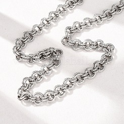 8MM 304 Stainless Steel Twisted Double Rolo Chain Necklaces for Women&nbsp;NJEW-G194-05P-02