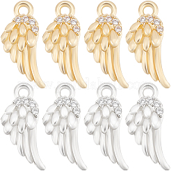 10Pcs 2 Colors Brass Micro Pave Clear Cubic Zirconia Charms&nbsp;KK-BBC0026-20