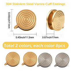 16Pcs 2 Colors 304 Stainless Steel Vortex Cuff Earrings&nbsp;EJEW-SC0001-87