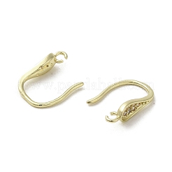 Brass Micro Pave Cubic Zirconia Earring Hooks&nbsp;KK-C048-14G-G