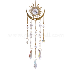 1Pc Metal Moon Hanging Ornaments&nbsp;AJEW-CN0004-04B