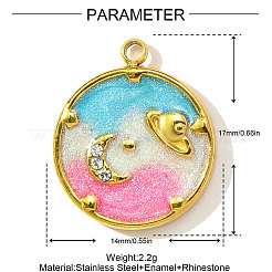 304 Stainless Steel Enamel Pendants&nbsp;STAS-OY003-79G